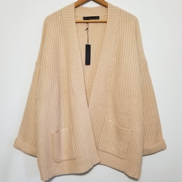 NWT 360 Cashmere Lizbeth 100% Cashmere Oversized Rib Knit Cardigan Shell $587 - Picture 5 of 15